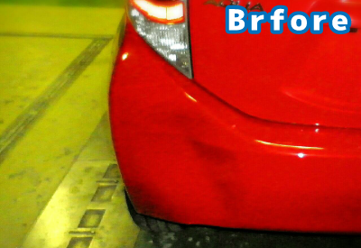 修理前の自動車